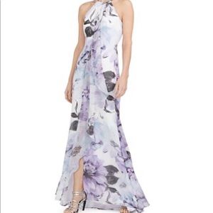 Calvin Klein Floral Draped Halter Dress Size 8 💕